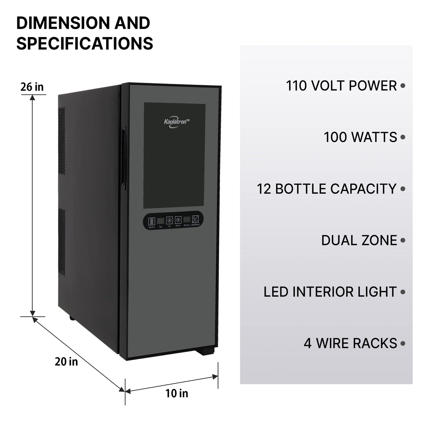 6 Bottle Wine Cooler, Black, Thermoelectric Wine Fridge, 0.65 cu. ft. (16L), Freestanding Wine Cellar, Red, White and Sparkling Wine Storage for Small Kitchen, Apartment, Condo, RV