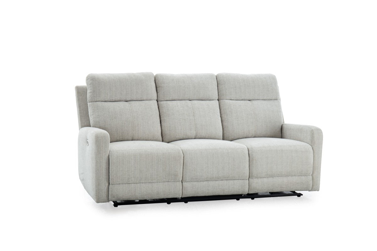 Upholstered Power Recliner Sofa – Oatmeal Milk