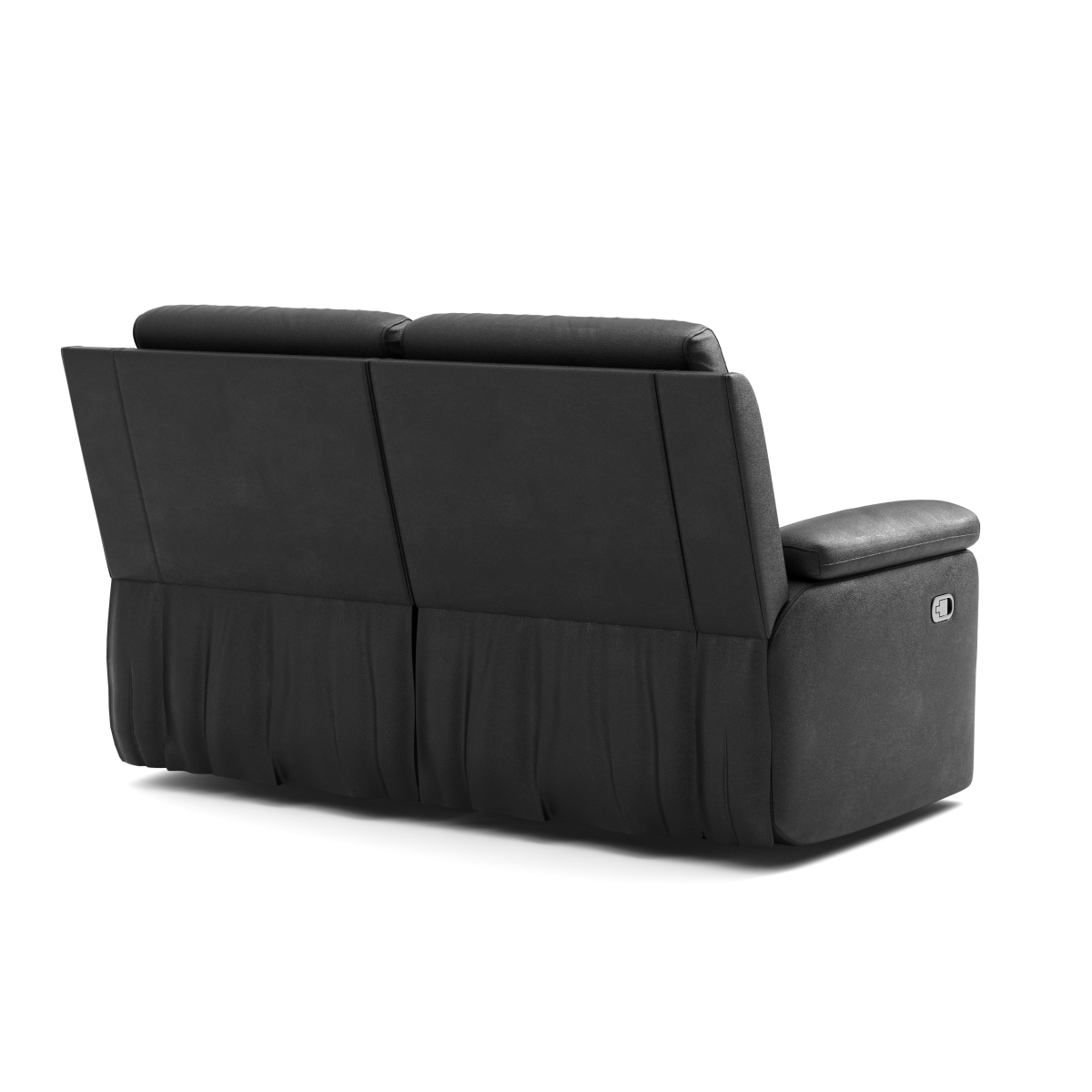 Leather Recliner Love Seat – Black