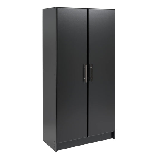 Tall Garage Storage Cabinet & Pantry Storage Cabinet, 2-Door Freestanding Garage Cabinet with Adjustable Shelves, 16"D x 32"W x 65"H, Black BES-3264