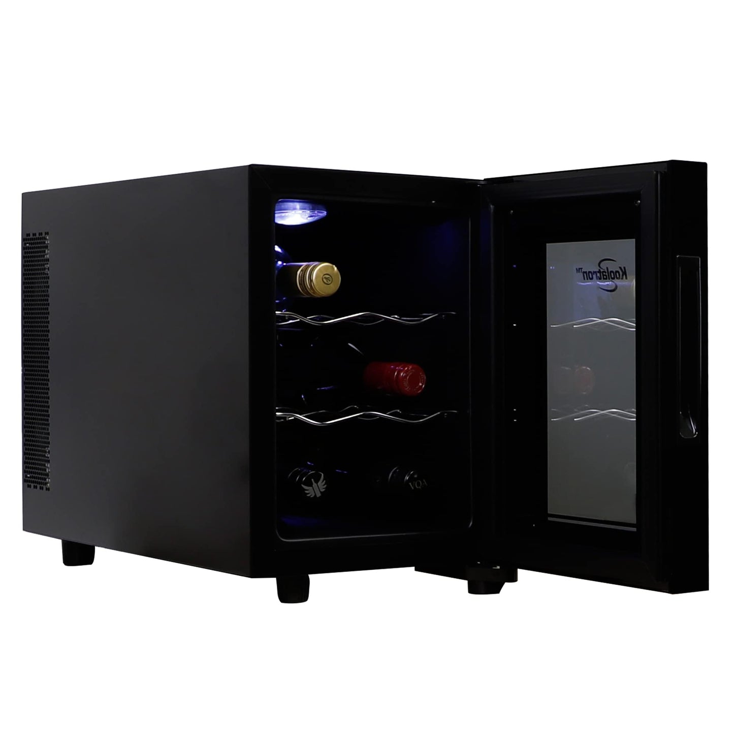 6 Bottle Wine Cooler, Black, Thermoelectric Wine Fridge, 0.65 cu. ft. (16L), Freestanding Wine Cellar, Red, White and Sparkling Wine Storage for Small Kitchen, Apartment, Condo, RV