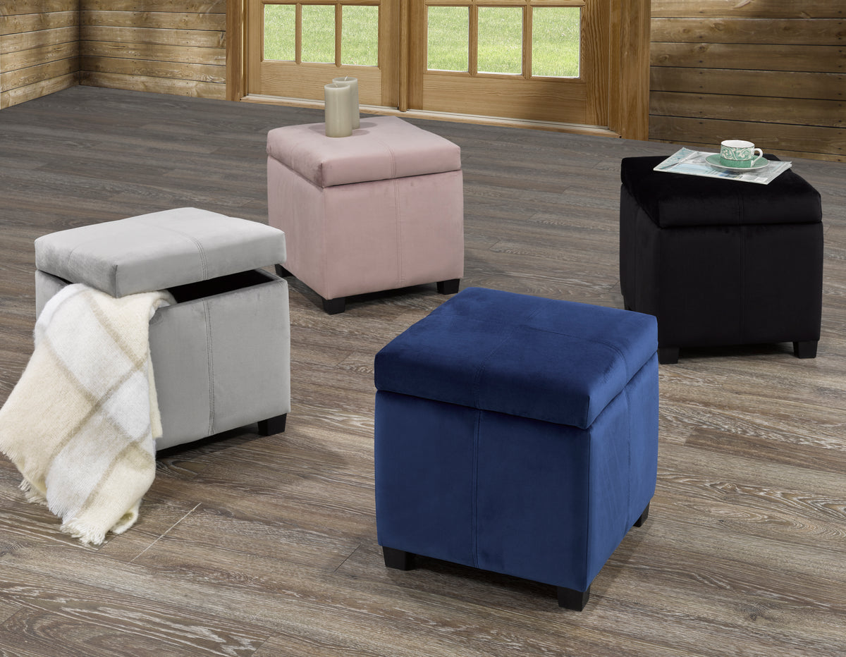 Tufted Storage Ottoman – Navy