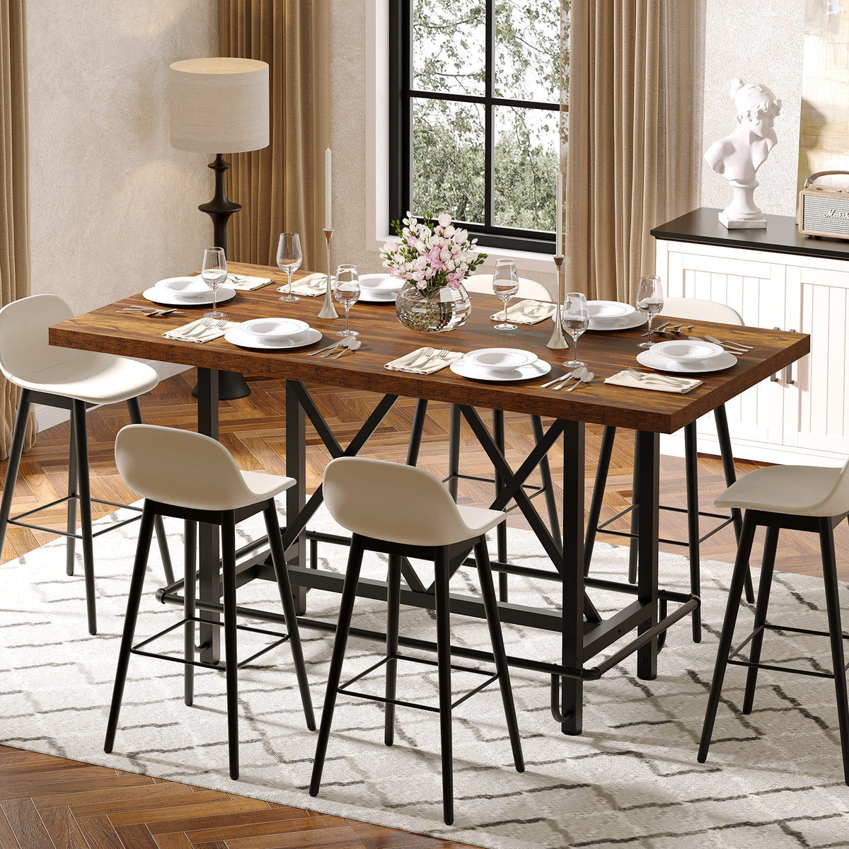 63" Dining Table, Rectangular Kitchen Table for 6 People