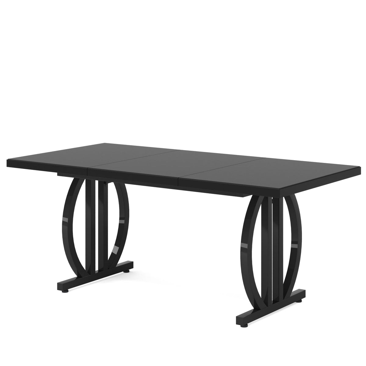63" Executive Desk, Modern Computer Desk with Metal Geometric Base