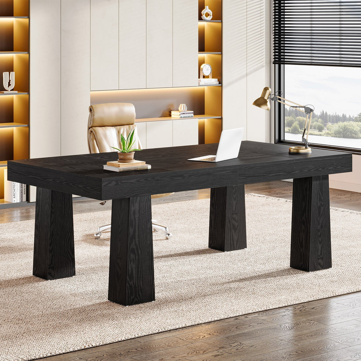 63" Executive Desk, Modern Home Office Desk Computer Desk