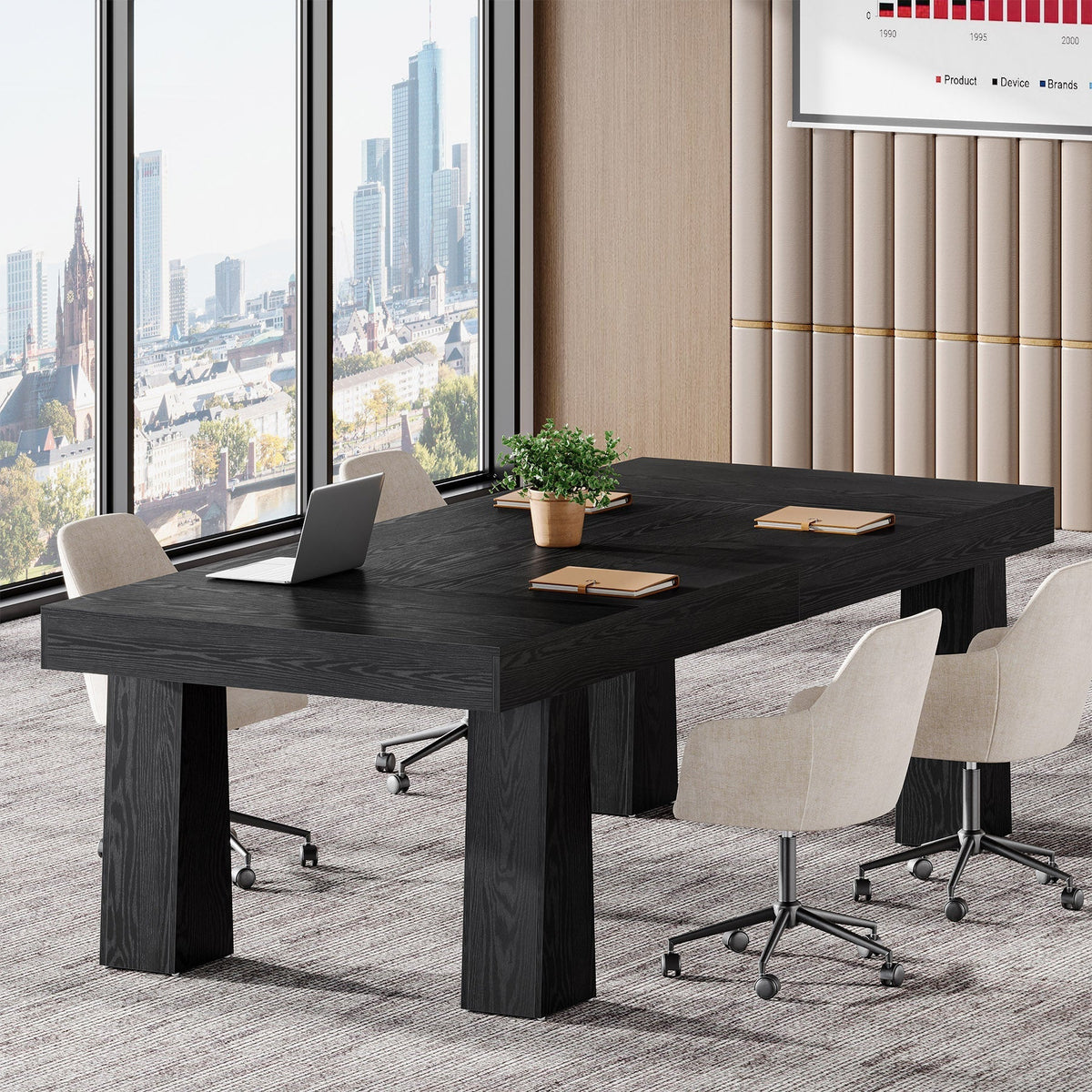 63" Executive Desk, Modern Home Office Desk Computer Desk
