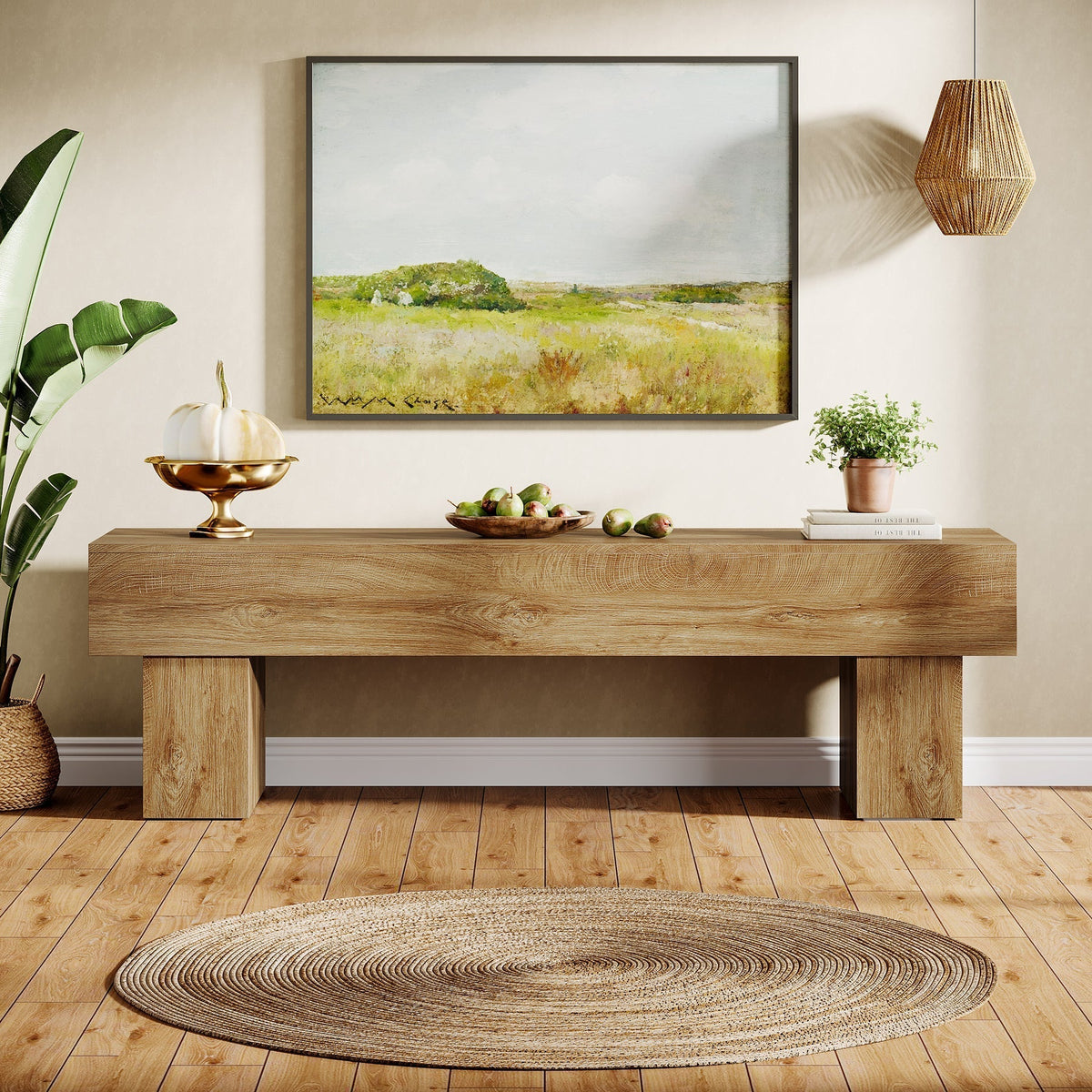 63" Farmhouse TV Stand, Media Console Table Entertainment Center