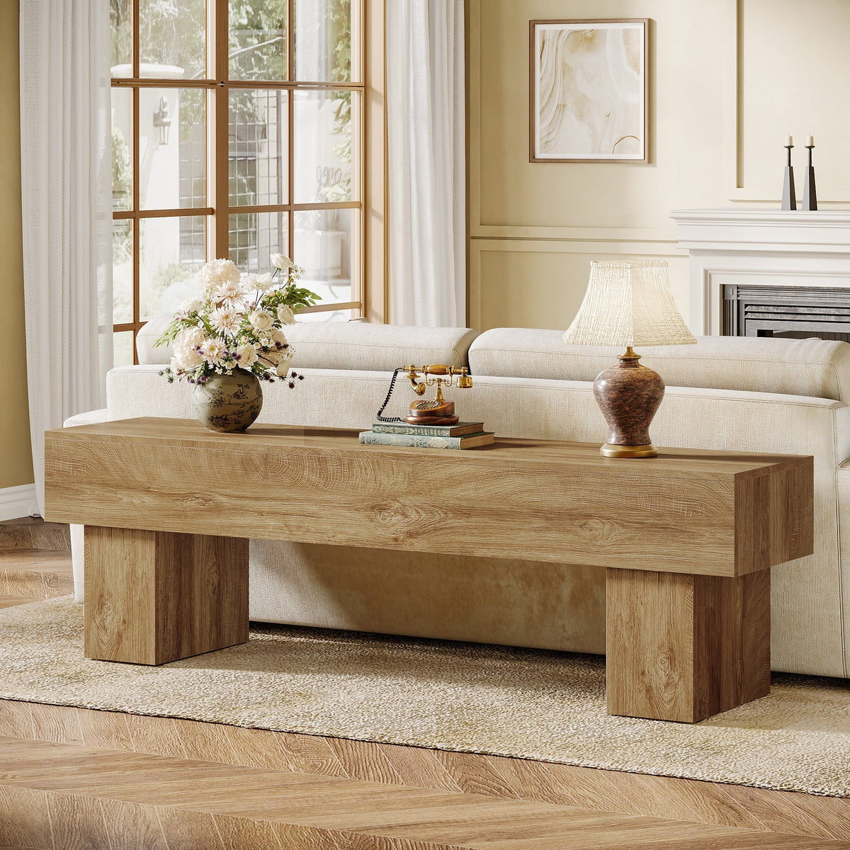 63" Farmhouse TV Stand, Media Console Table Entertainment Center