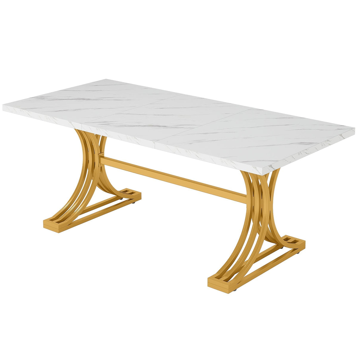 63" Executive Desk, Modern Computer Desk with Stylish Metal Legs for Home Office