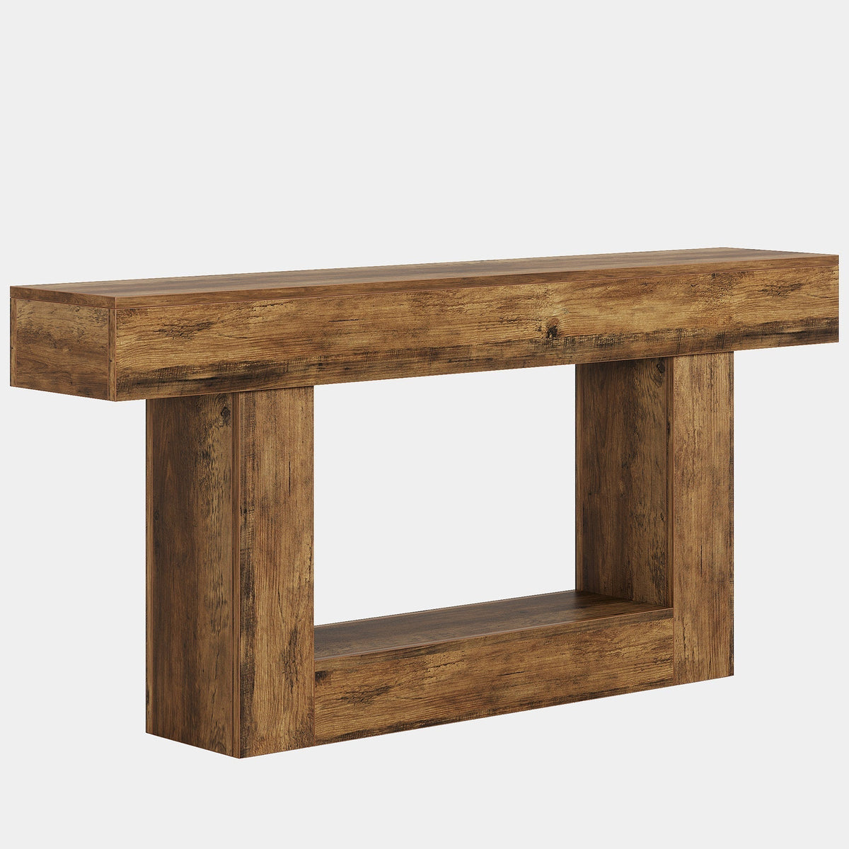 63" Wood Console Table, Farmhouse 2-Tier Sofa Table Entryway Table