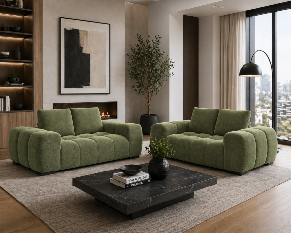 Zara Love Seat Taupe Modern Plush