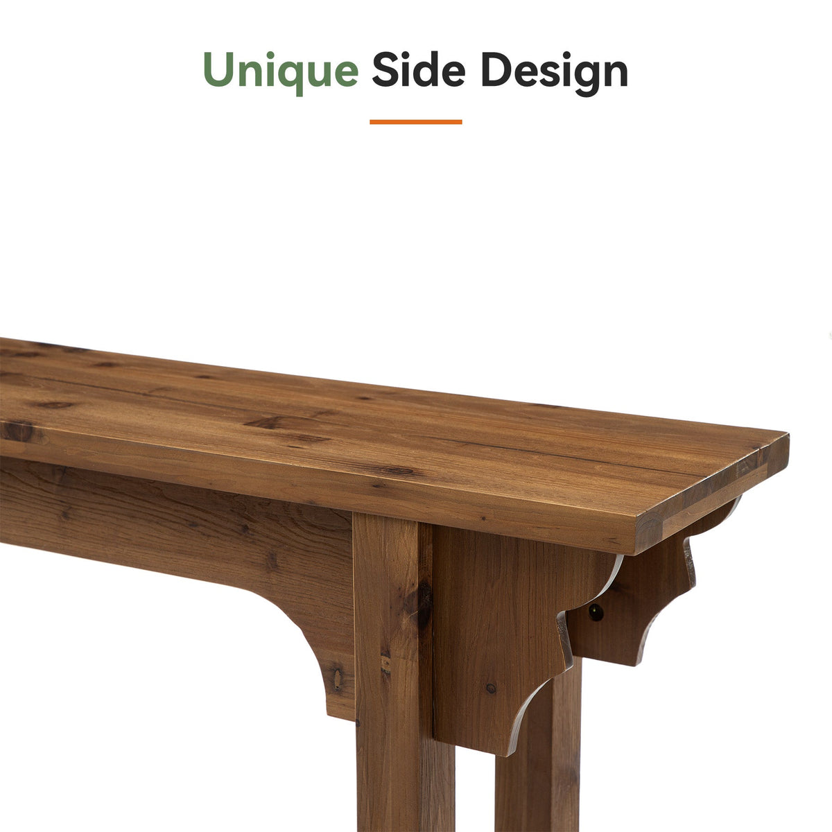 63" Solid Wood Console Table, Farmhouse Entryway Table Sofa Table for Hallway
