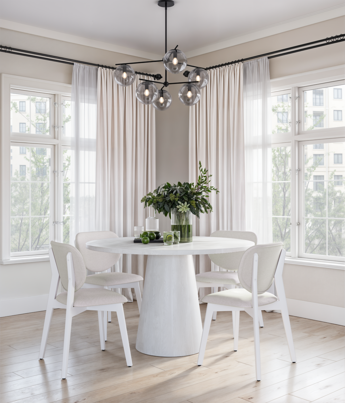 Mango Wood Dining Table – White Vigo