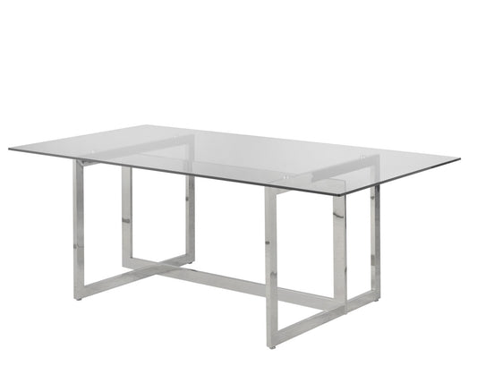 Glass Dining Table – Silver