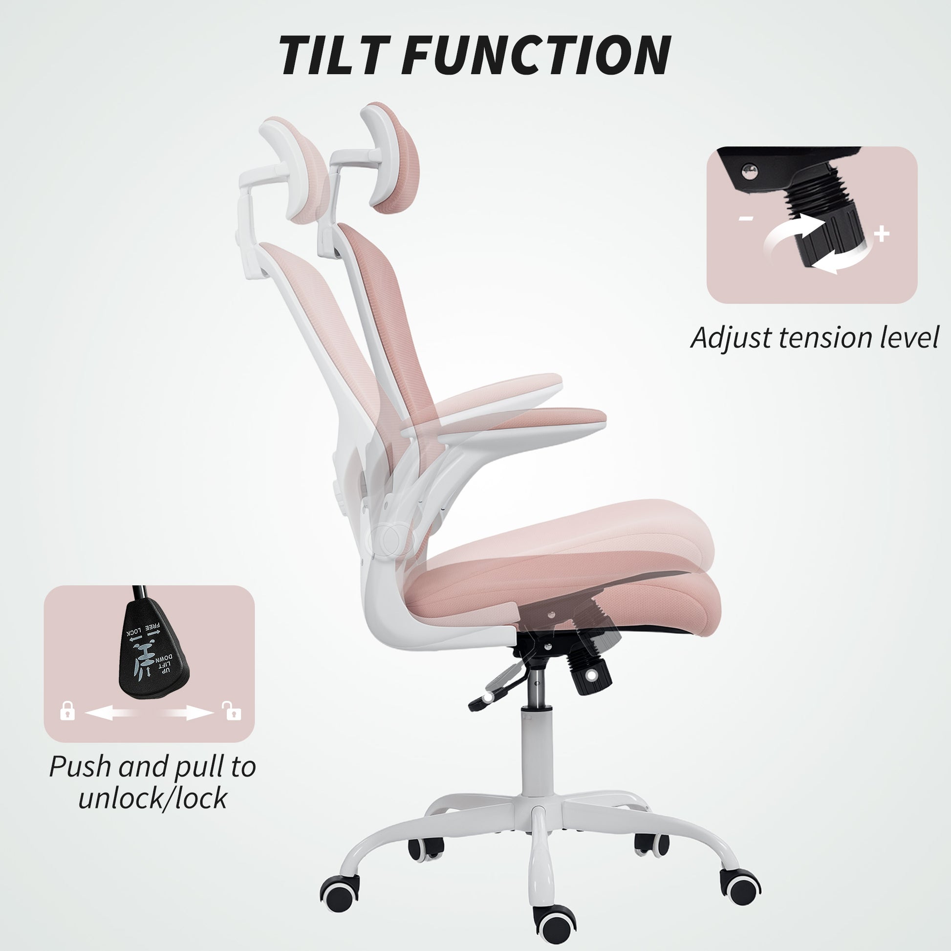 Ergonomic Mesh Office Chair: Adjustable Headrest, 4D Lumbar Support, Flip-Up Armrests