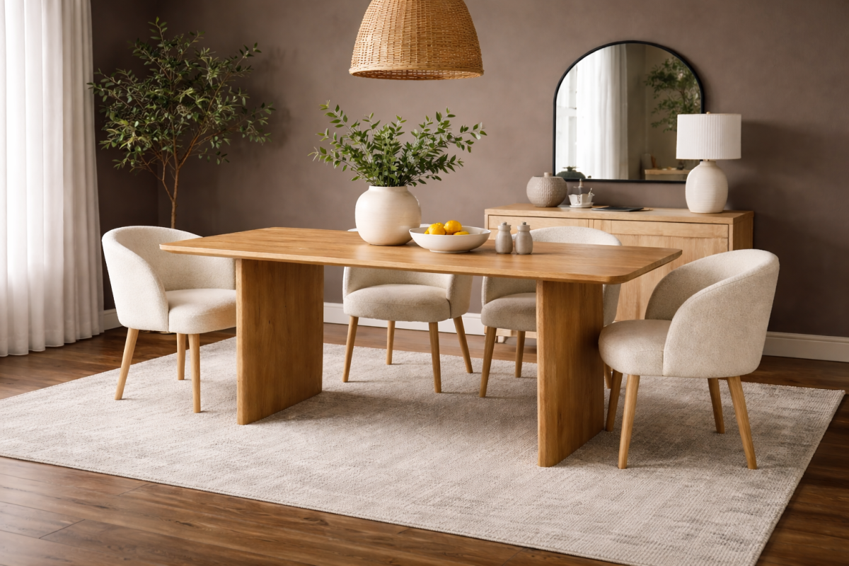 Mango Wood Dining Table – White Wash