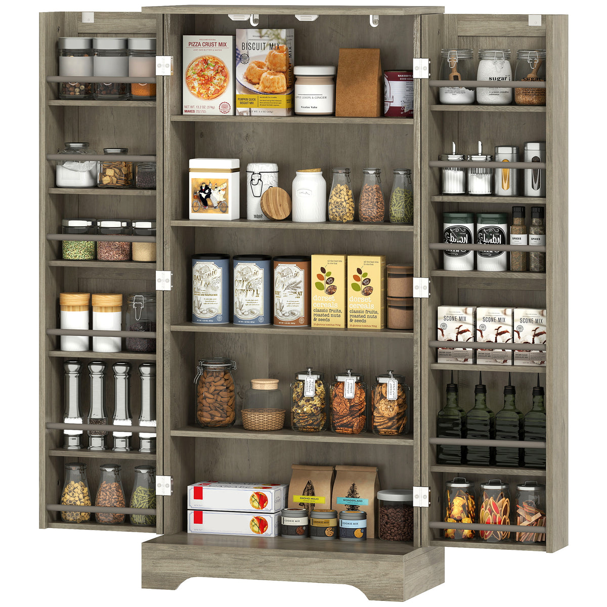 Farmhouse Kitchen Pantry Cabinet with Doors – 24"W x 41"H
