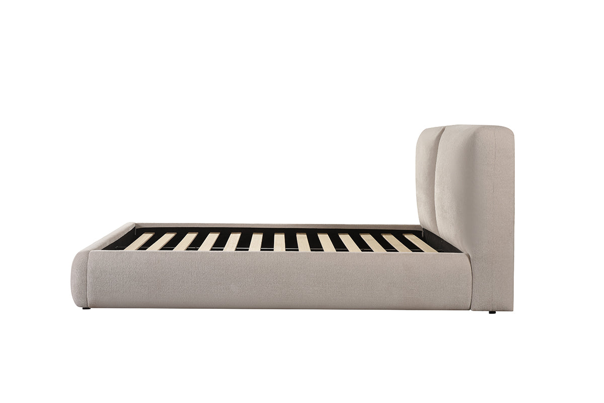KING BED FRAME - BEIGE