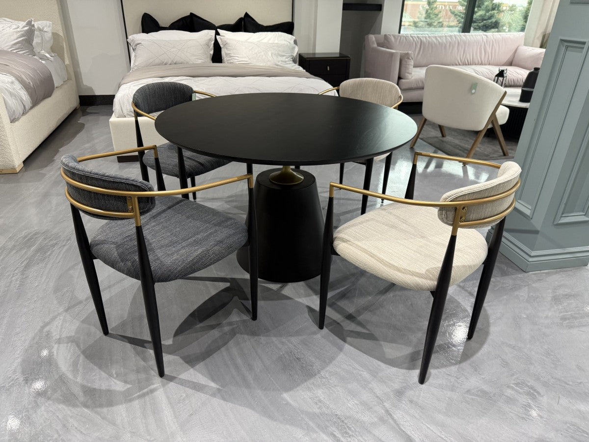 Solid Wood Dining Table – Black