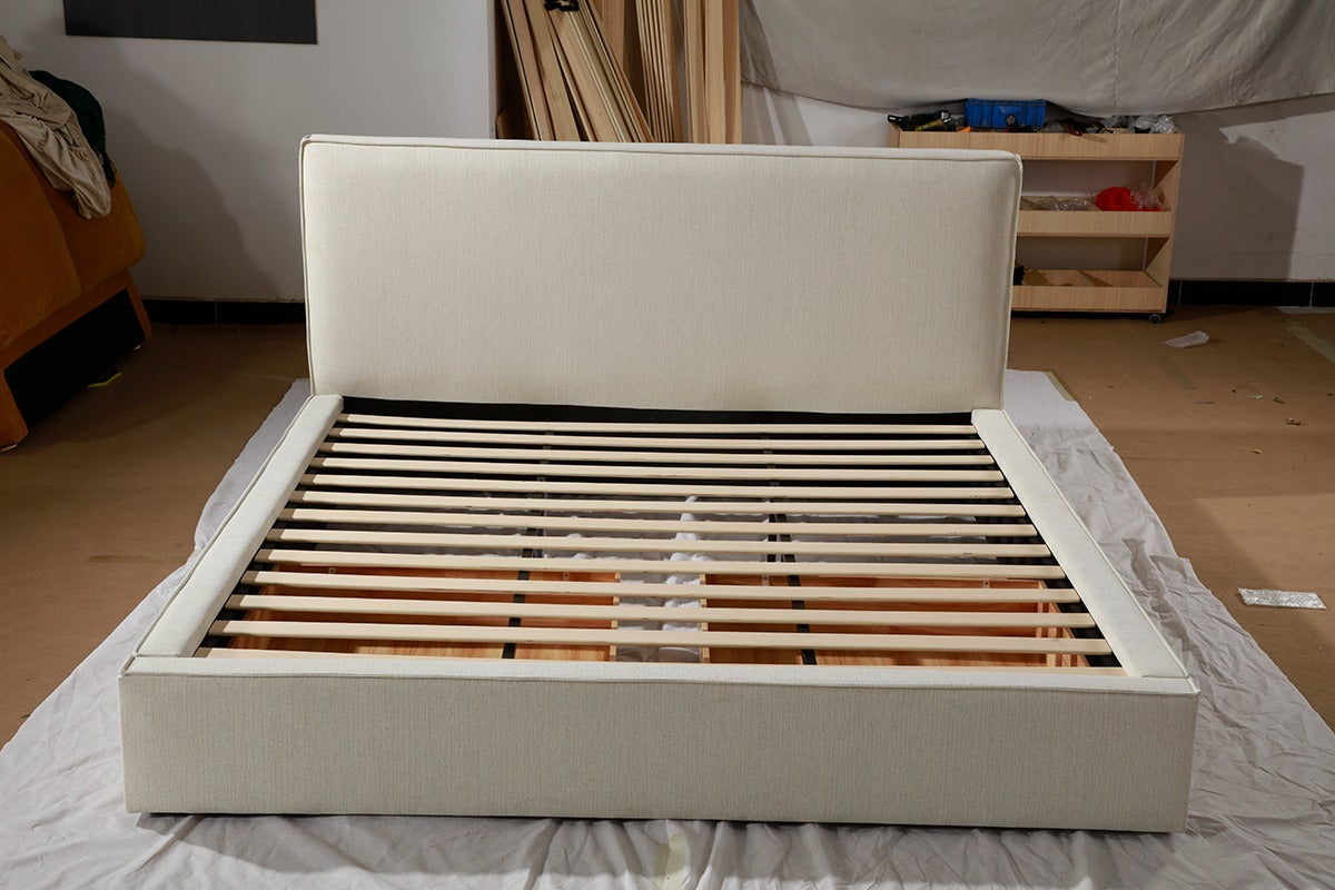 Upholstered Solid Wood Storage Bed