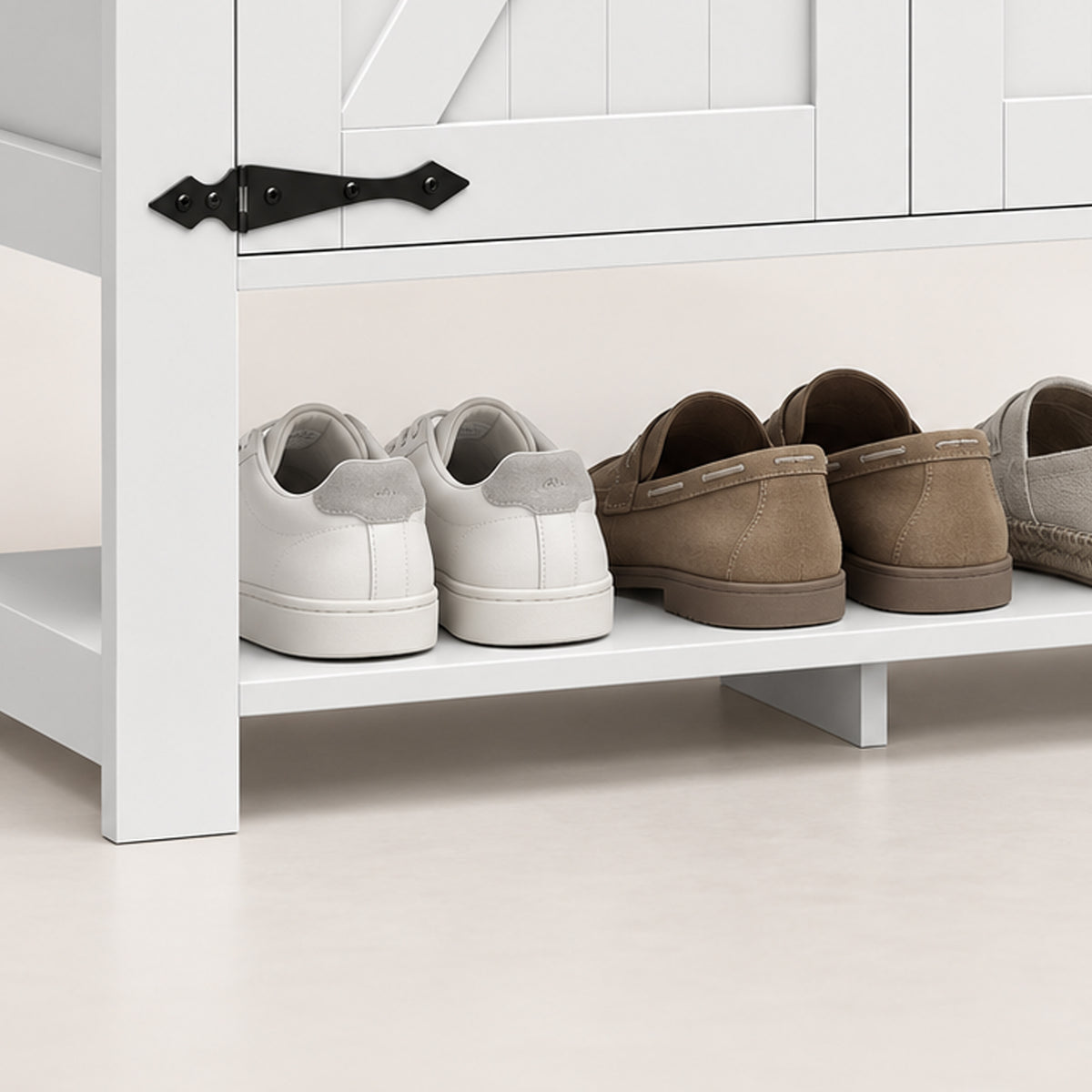 5-Tier Shoe Cabinet with Open Cubby – 31"W x 39"H