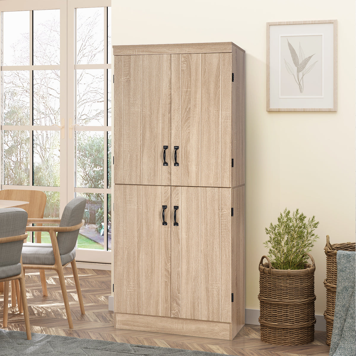 4-Door Storage Cabinet with Adjustable Shelves – 30"W x 70"H