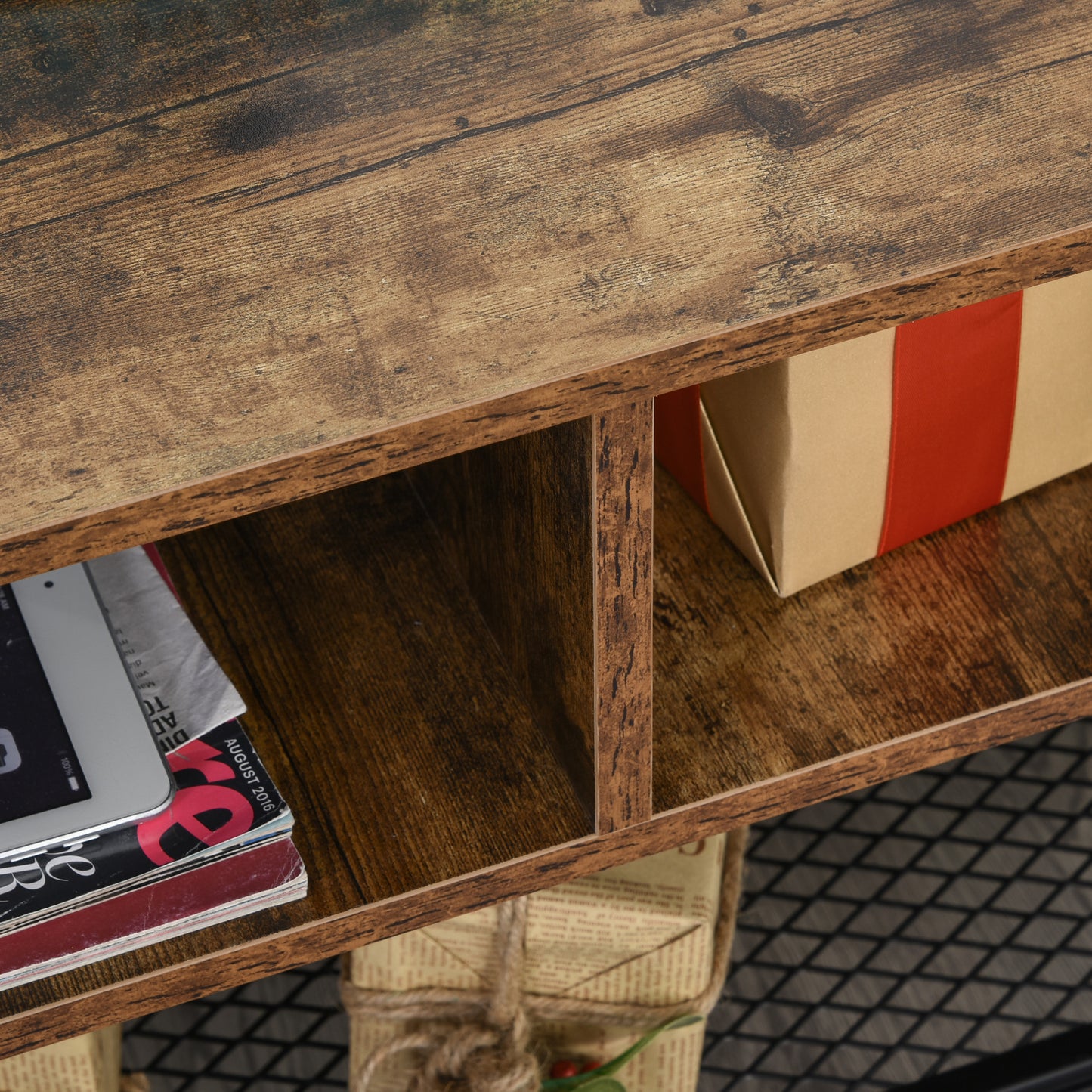 HOMCOM Mid-Century Modern TV Stand for 45-inch Screens with Cable Management