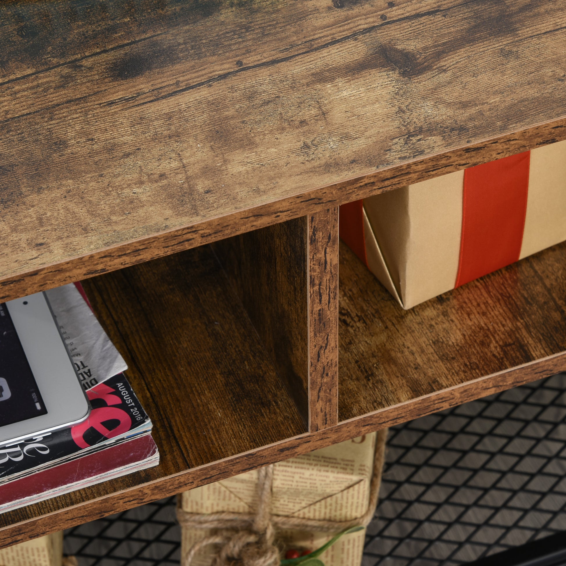 HOMCOM Mid-Century Modern TV Stand for 45-inch Screens with Cable Management