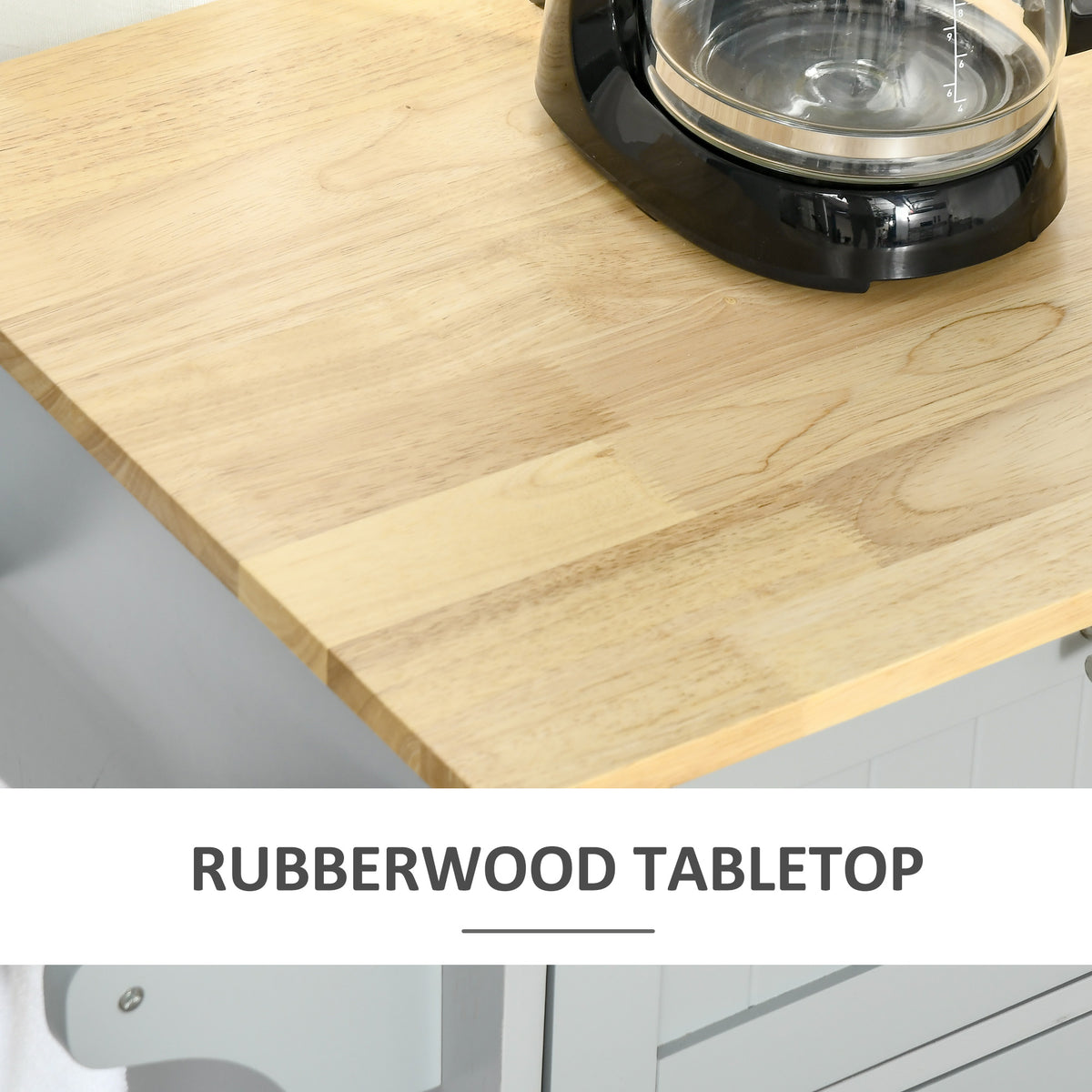Kitchen Island with Storage and Solid Wood Top – 48"W x 36"H