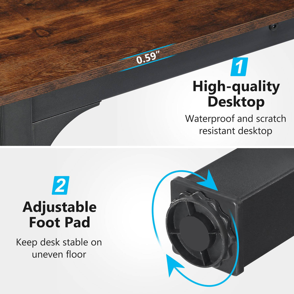Rectangle Executive Desk, 78.7" Computer Desk 6FT Conference Table