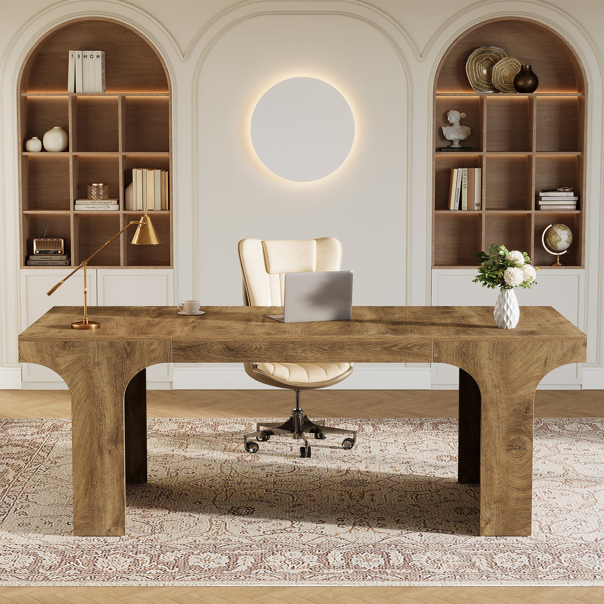70.87" Executive Desk, Simple Computer Desk Conference Table for 6-8