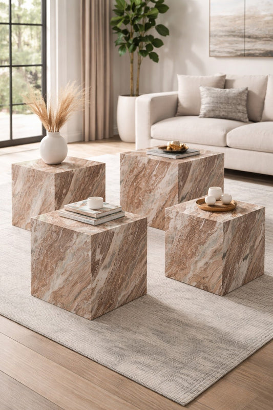 Marble Side Table – Cream