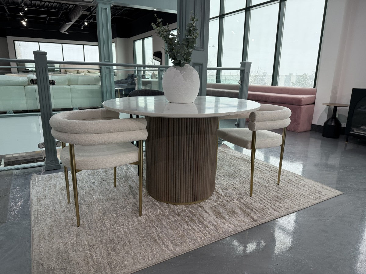 Marble Dining Table – Grey Wash (Style 2)