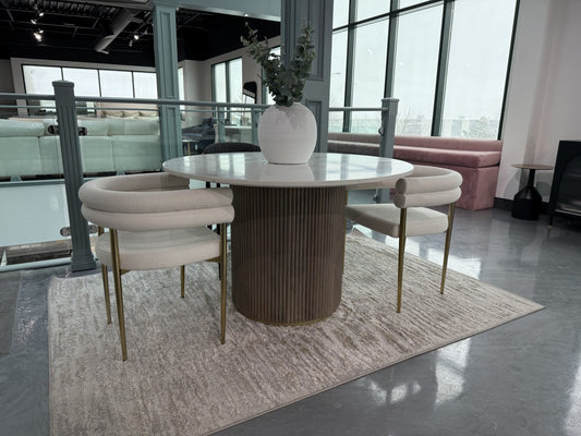 Marble Dining Table – Grey Wash (Style 2)