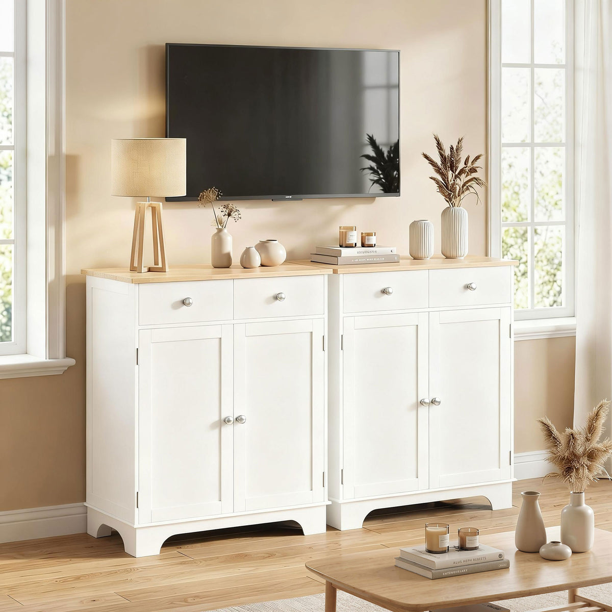 Sideboard Buffet Cabinet with Storage – 27"W x 34"H