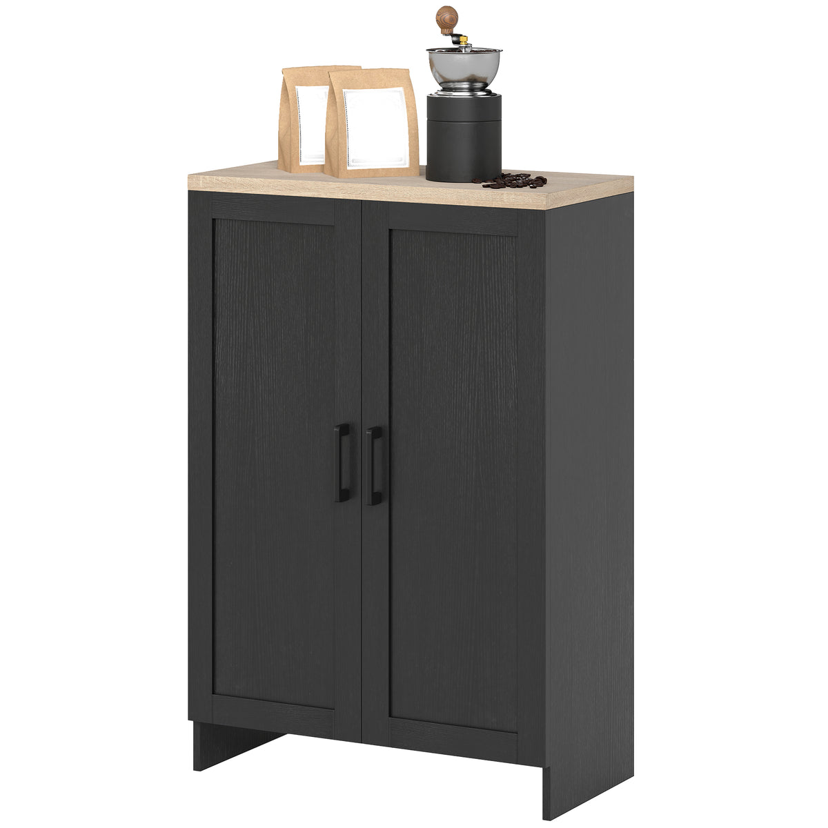 Modern Storage Cabinet with Doors and Adjustable Shelf – 24"W x 35"H