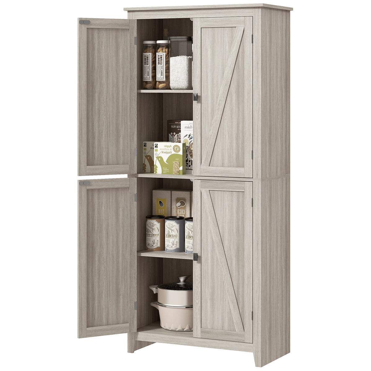 Kitchen Pantry Cabinet with Doors and Shelves – 32"W x 72"H