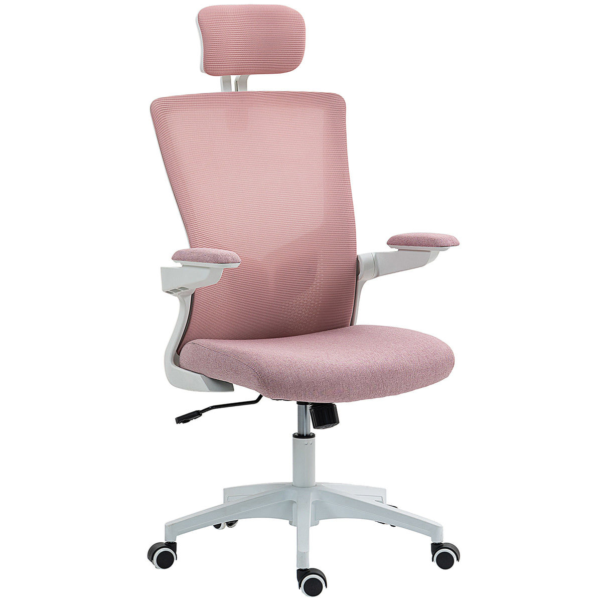 Ergonomic Office Chair, Swivel Desk Chair with Adjustable Lumbar Support, Pink