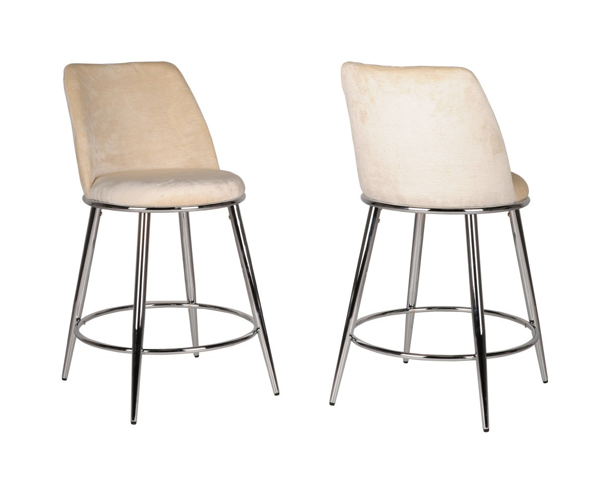 Curved Counter Stool, Set of 2 – Beige