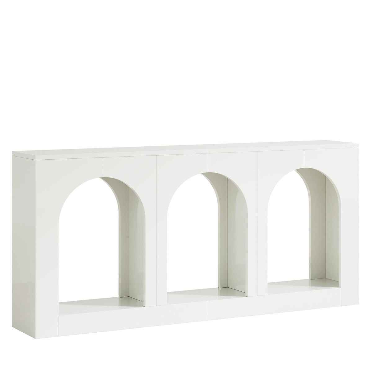 70.9" Arched Console Table, Modern Entryway Table with 3 Arched Shelves