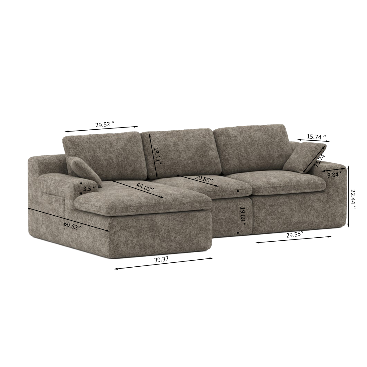 Sectional – Brown (Style 2)