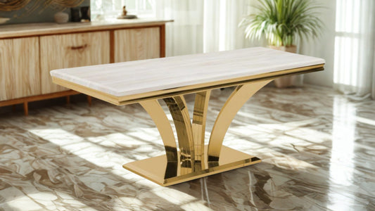 71" Dining Table with V-Shaped Pedestal Base