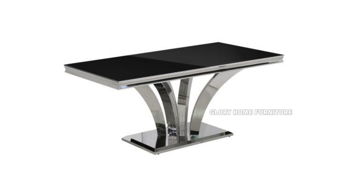 71" Dining Table with V-Shaped Pedestal Base