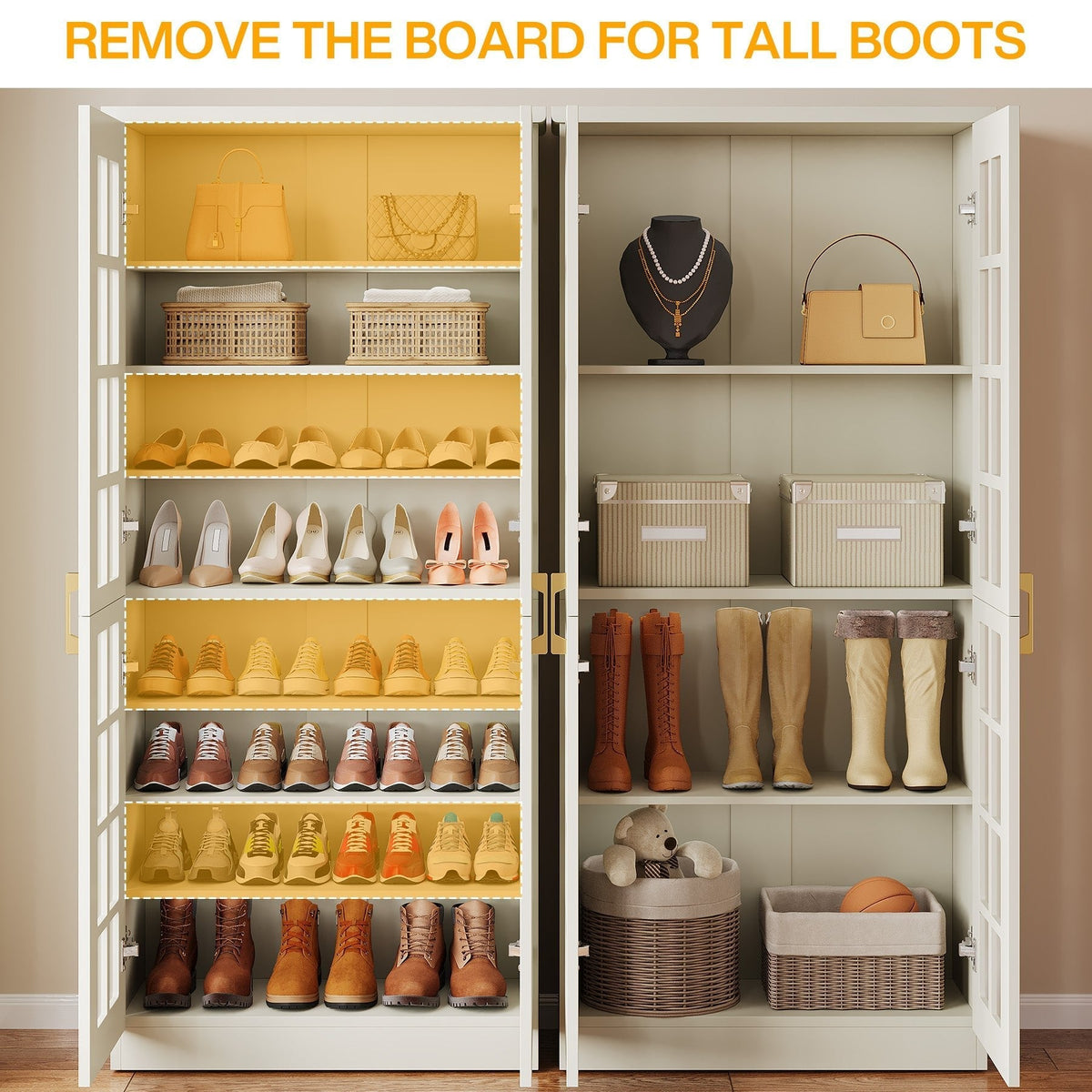 Modern Shoe Cabinet, 8-Tier Shoe Storage Racks With Adjustable Shelves