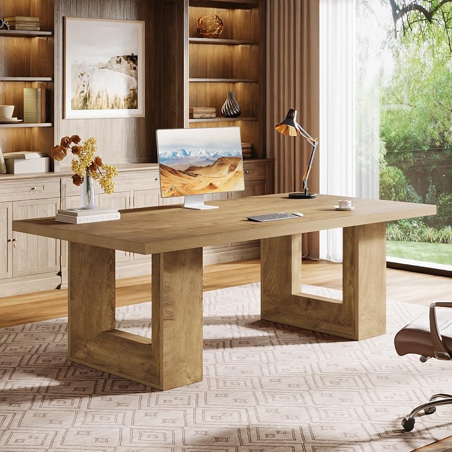 62.99" Executive Desk, Rectangular Computer Desk Conference Table for 6-8