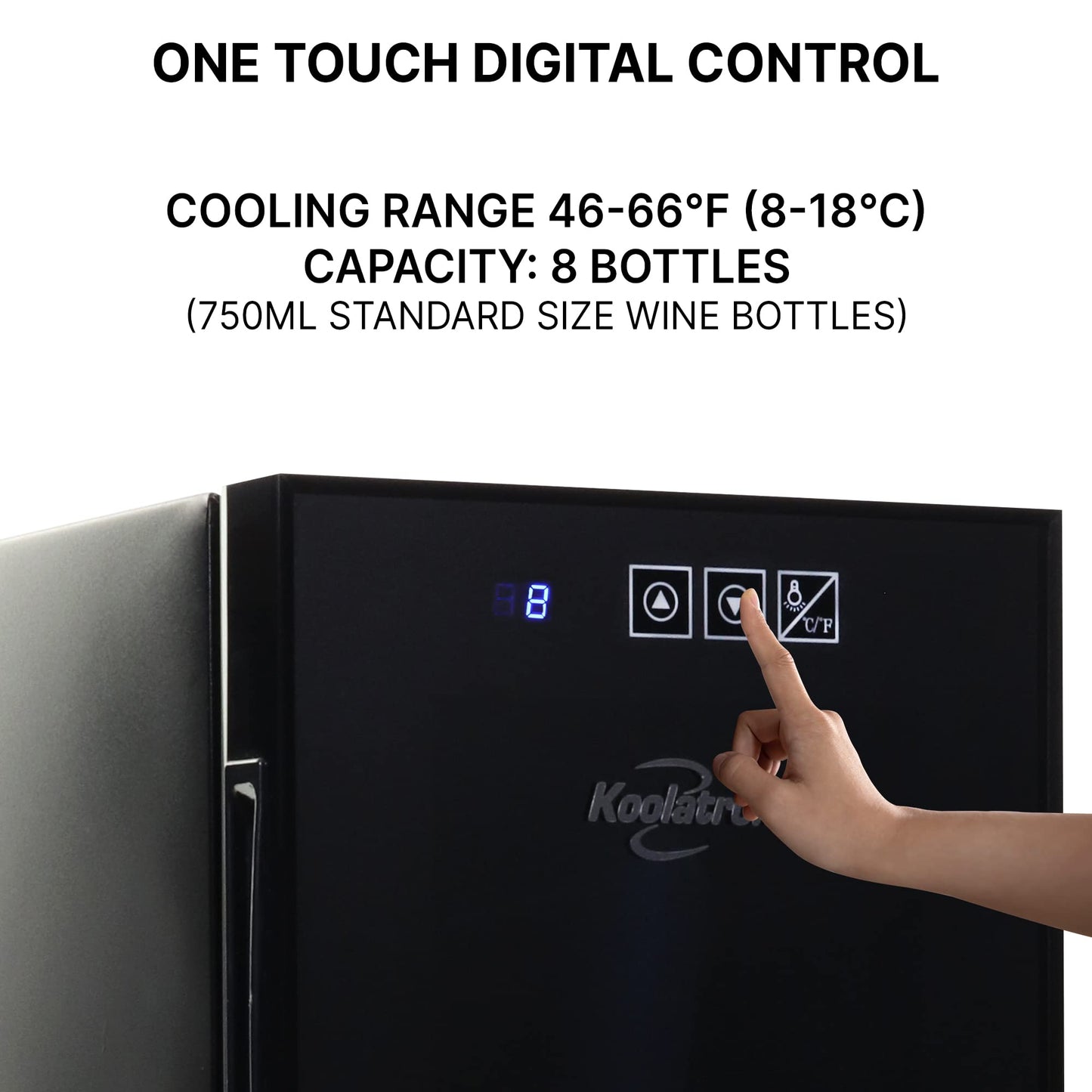 6 Bottle Wine Cooler, Black, Thermoelectric Wine Fridge, 0.65 cu. ft. (16L), Freestanding Wine Cellar, Red, White and Sparkling Wine Storage for Small Kitchen, Apartment, Condo, RV