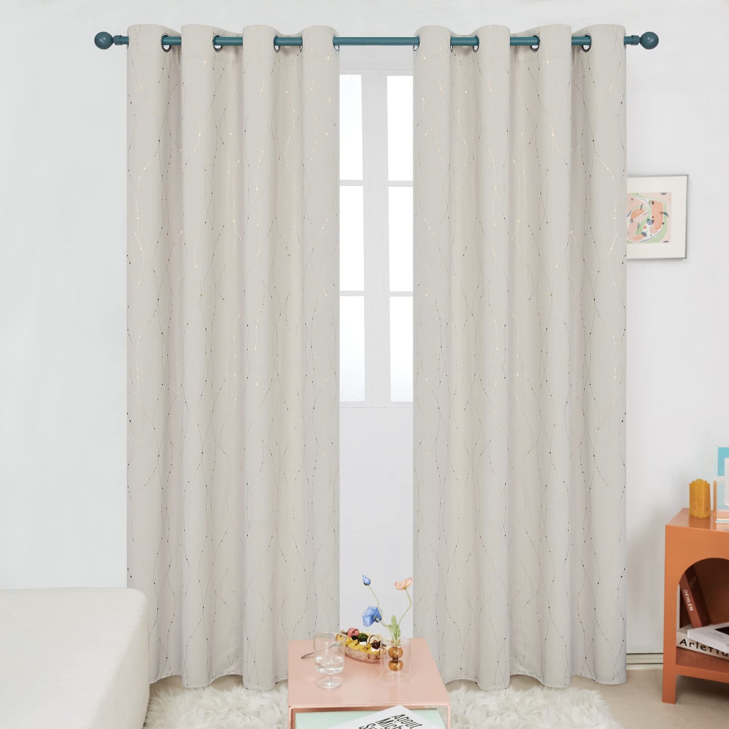 Deconovo Blackout Curtains 84 Inches Long, Thermal Insulated Energy Saving Curtains for Bedroom, Noise Reduction Curtain Drapes for Living Room (52W x 84L Inch, Grey, 2 Panels)