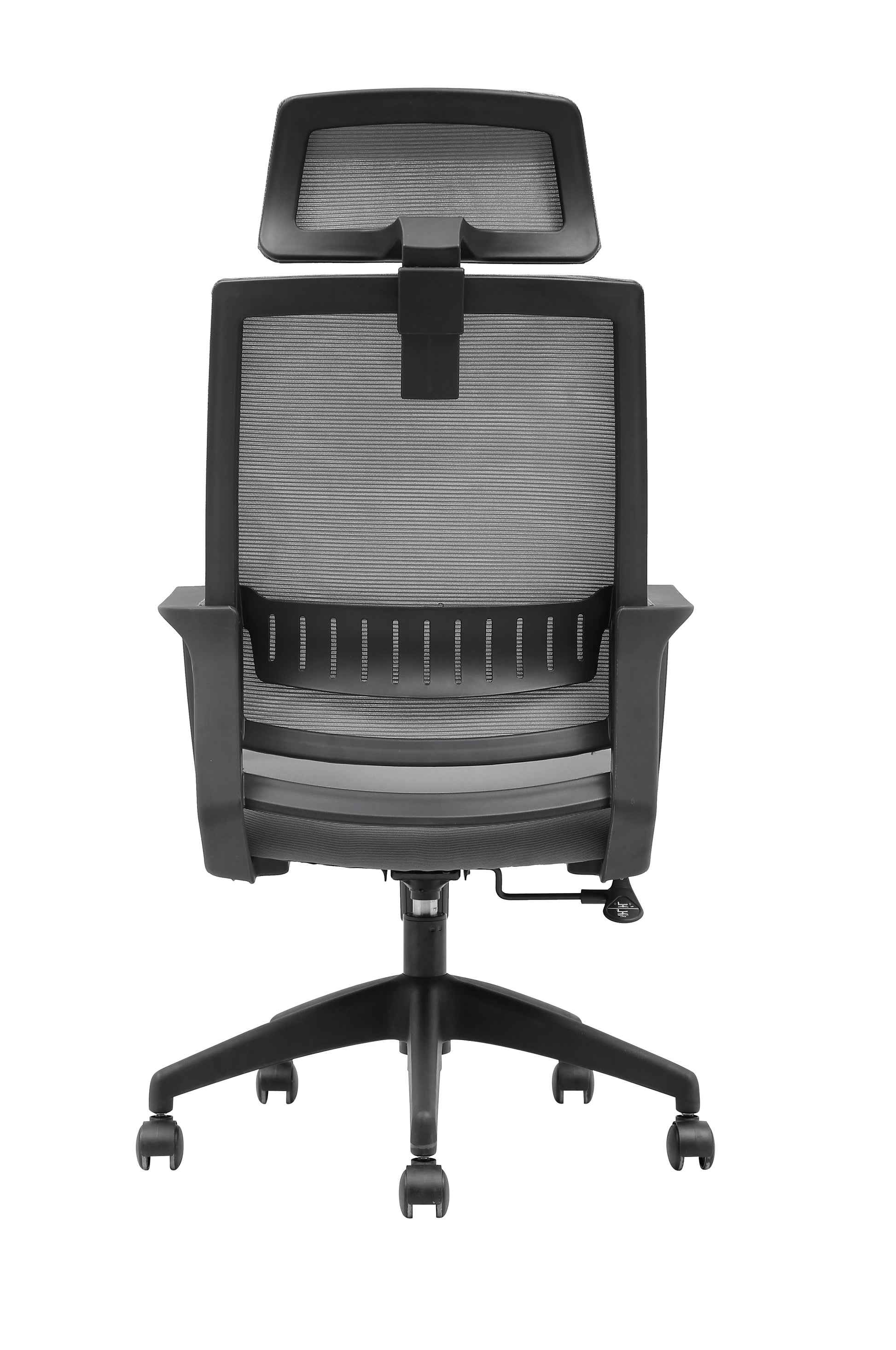 Ergonomic Grey Mesh Office Chair, Adjustable Height, Lumbar Support, Smooth Casters