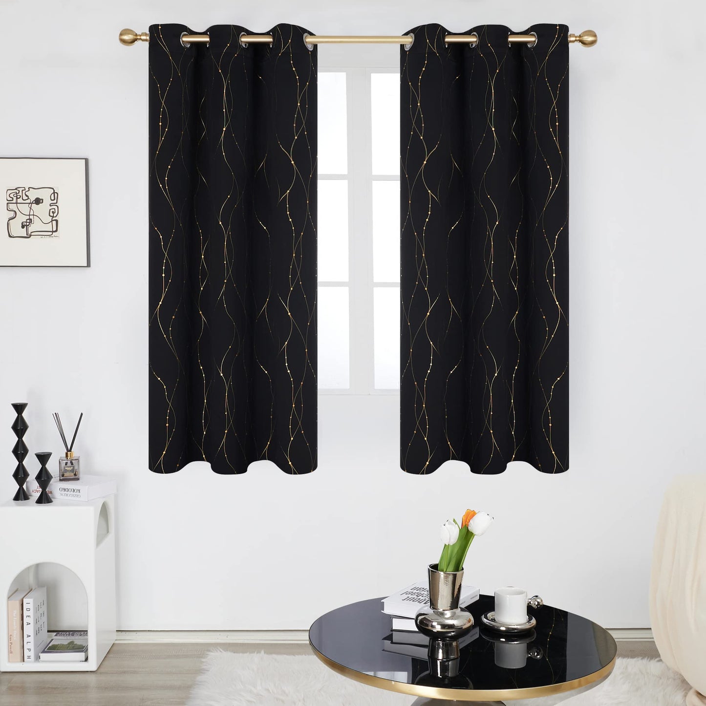 Deconovo Blackout Curtains 84 Inches Long, Thermal Insulated Energy Saving Curtains for Bedroom, Noise Reduction Curtain Drapes for Living Room (52W x 84L Inch, Grey, 2 Panels)