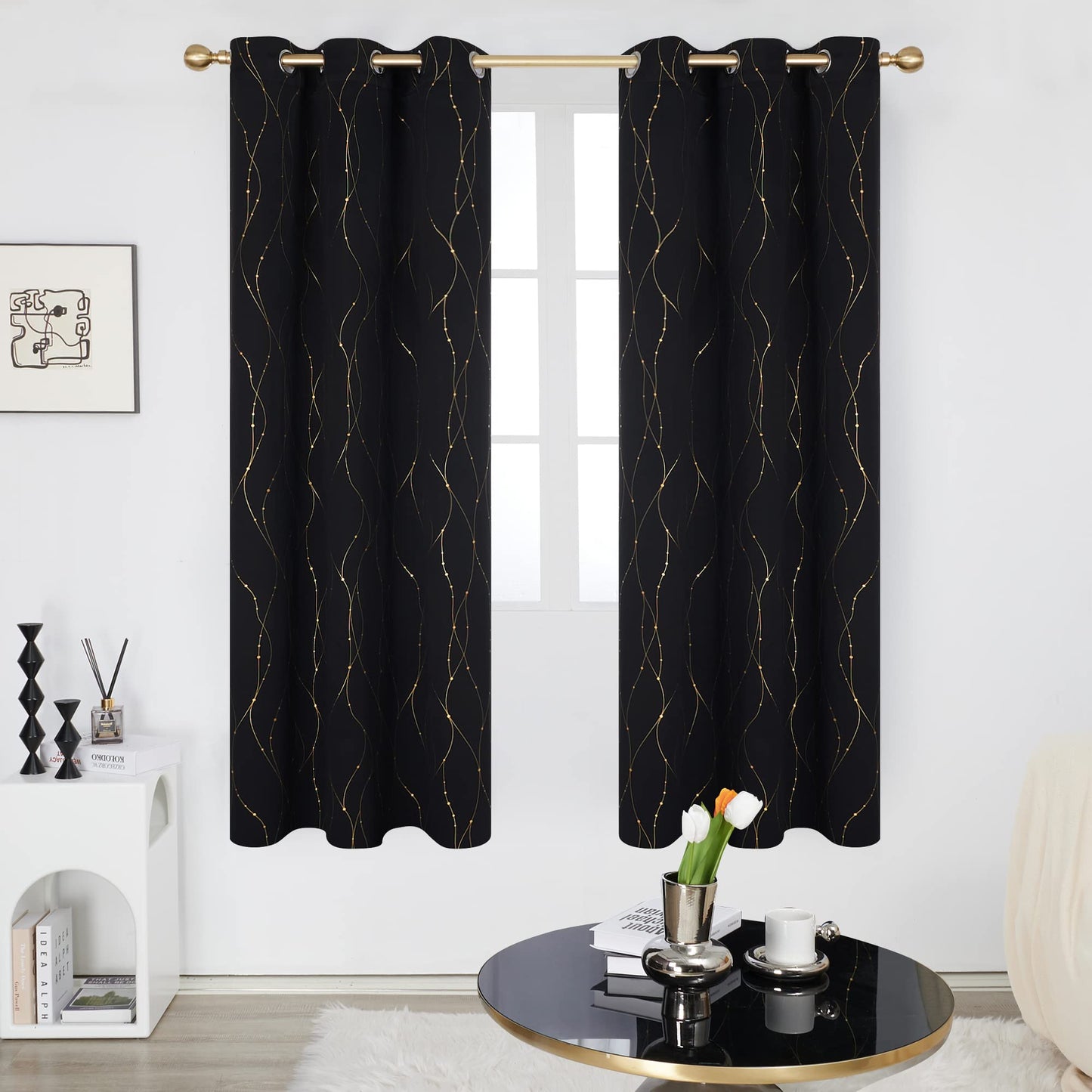 Deconovo Blackout Curtains 84 Inches Long, Thermal Insulated Energy Saving Curtains for Bedroom, Noise Reduction Curtain Drapes for Living Room (52W x 84L Inch, Grey, 2 Panels)